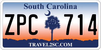 SC license plate ZPC714
