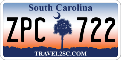 SC license plate ZPC722