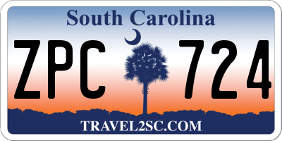SC license plate ZPC724