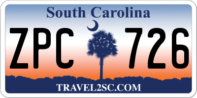 SC license plate ZPC726
