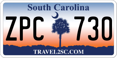 SC license plate ZPC730