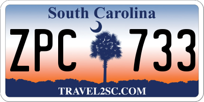 SC license plate ZPC733