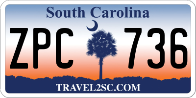 SC license plate ZPC736
