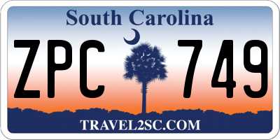 SC license plate ZPC749