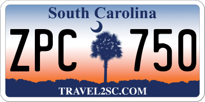 SC license plate ZPC750