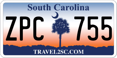 SC license plate ZPC755