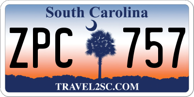 SC license plate ZPC757