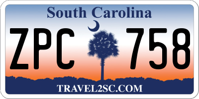 SC license plate ZPC758
