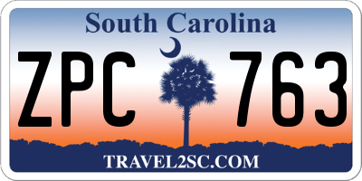 SC license plate ZPC763