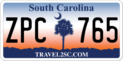 SC license plate ZPC765