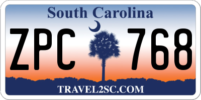 SC license plate ZPC768