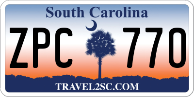 SC license plate ZPC770