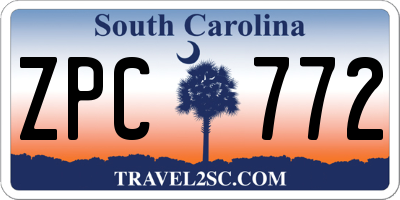 SC license plate ZPC772