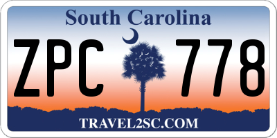 SC license plate ZPC778