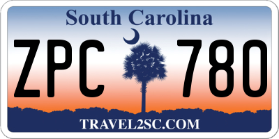 SC license plate ZPC780