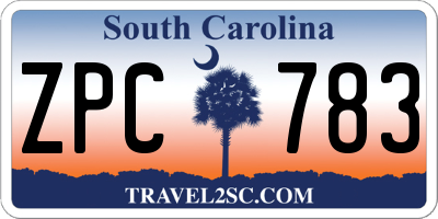 SC license plate ZPC783
