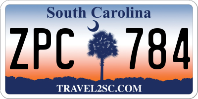 SC license plate ZPC784