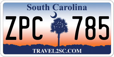 SC license plate ZPC785