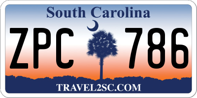 SC license plate ZPC786