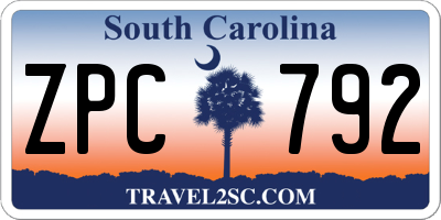 SC license plate ZPC792
