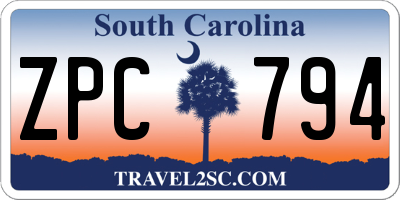 SC license plate ZPC794