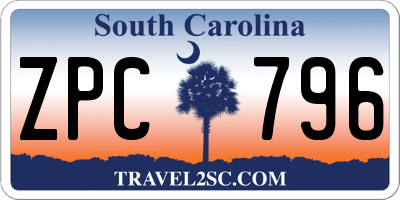 SC license plate ZPC796