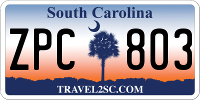 SC license plate ZPC803