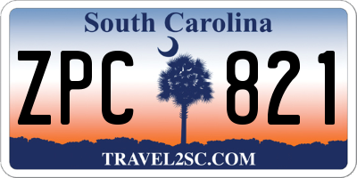 SC license plate ZPC821