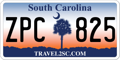 SC license plate ZPC825