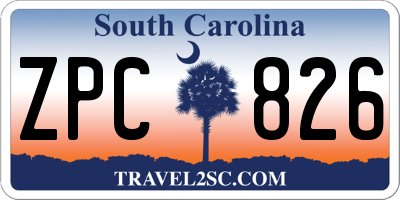 SC license plate ZPC826