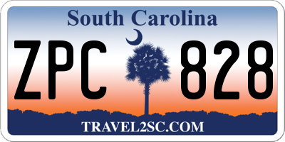 SC license plate ZPC828