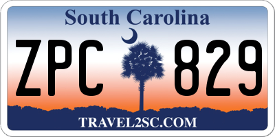 SC license plate ZPC829