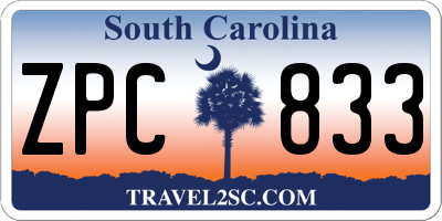 SC license plate ZPC833