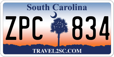 SC license plate ZPC834
