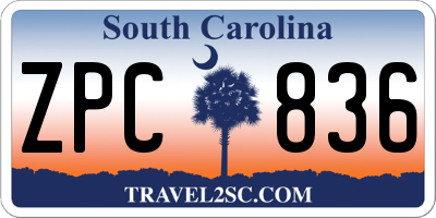 SC license plate ZPC836