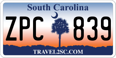 SC license plate ZPC839