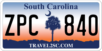 SC license plate ZPC840