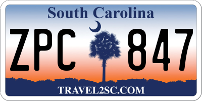 SC license plate ZPC847