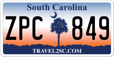 SC license plate ZPC849