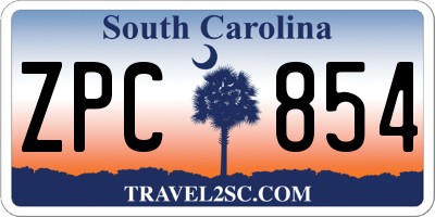 SC license plate ZPC854