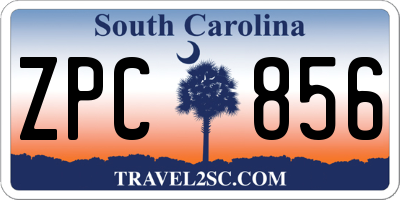 SC license plate ZPC856