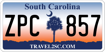 SC license plate ZPC857