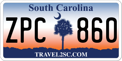 SC license plate ZPC860