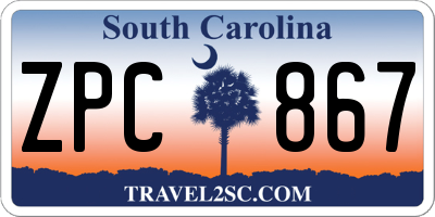 SC license plate ZPC867