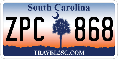 SC license plate ZPC868