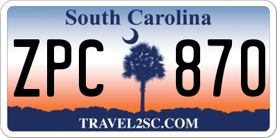 SC license plate ZPC870