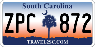 SC license plate ZPC872