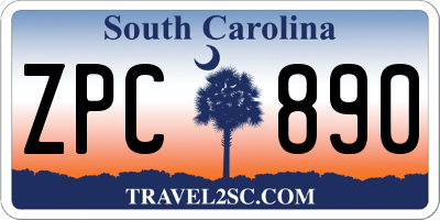 SC license plate ZPC890