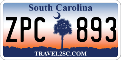 SC license plate ZPC893