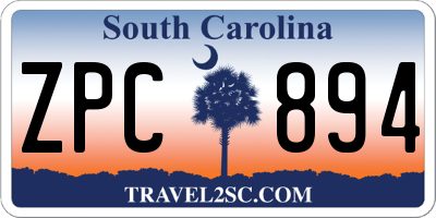 SC license plate ZPC894